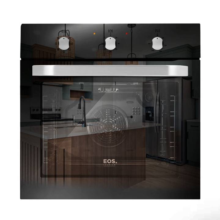 Forno Elétrico de Embutir EOS 65 Litros Convection Porta de Vidro Espelhado Preto EFE651ECE 220V