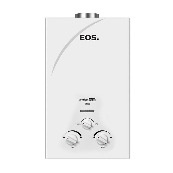Aquecedor de Água a Gás EOS 7,5 Litros (Gás Natural) Exaustão Natural Branco EAQ75GM-N