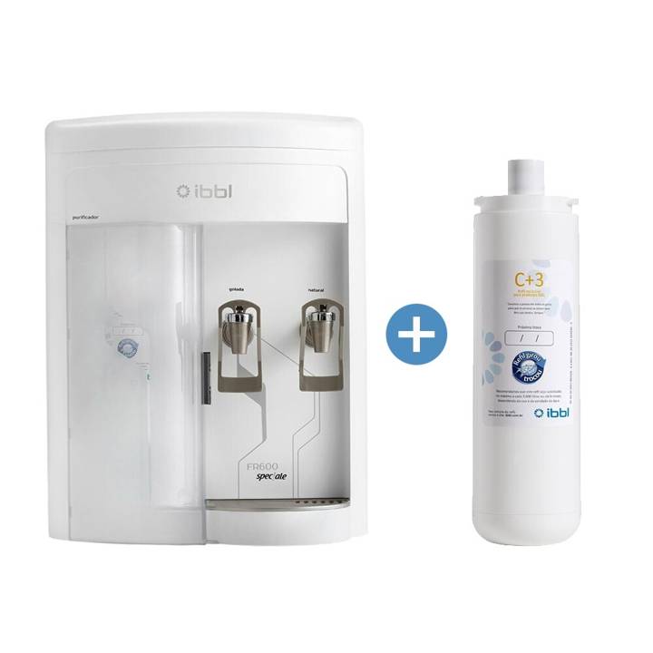 Kit 1 Ano IBBL - Purificador de Água FR600 Speciale Branco 110V + Filtro Refil Girou Trocou C+3 24010002 | 52011001