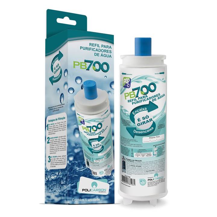 Filtro Refil Policarbon PB 700 para Purificadores de Água Masterfrio Azul Moderno 7729