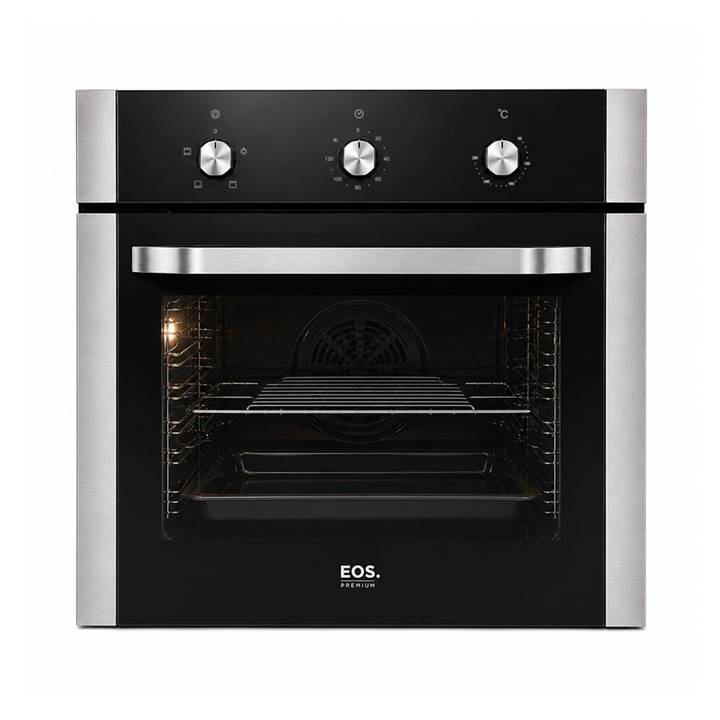 Forno Elétrico de Embutir EOS 65 Litros Porta de Vidro Preto com Inox EFE653EPI 220V