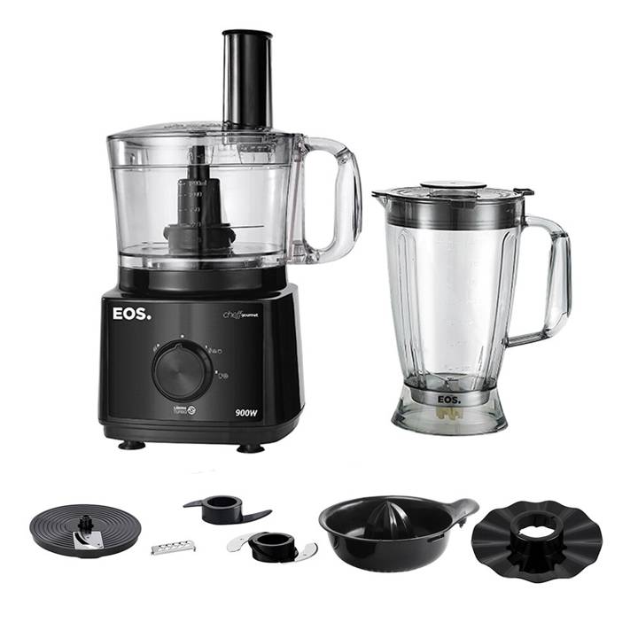Processador de Alimentos EOS Multipro 7 em 1 Inox All Black 900W EPS01P 110V