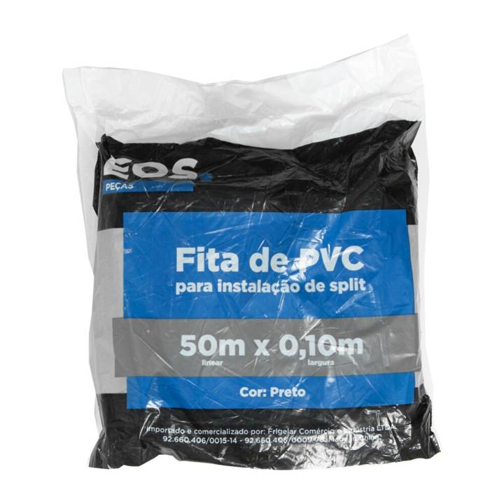 Fita PVC 50M Linear X 0.10M Largura Cor Preta Eos