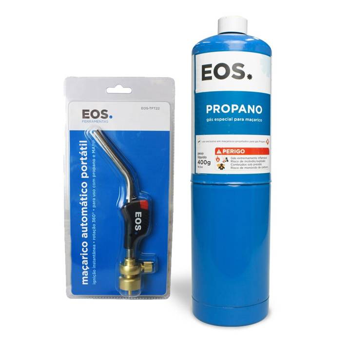 Kit Solda EOS Start para Gás MAP/Propano EOS-TFT-22 | Propano 400g Azul