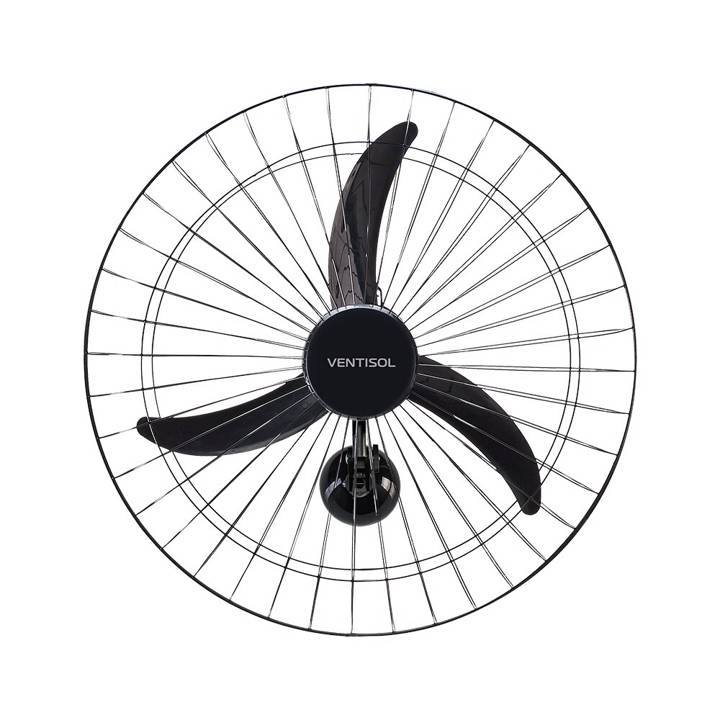Ventilador de Parede Ventisol Oscilante New com 3 pás 60cm Preto 110V