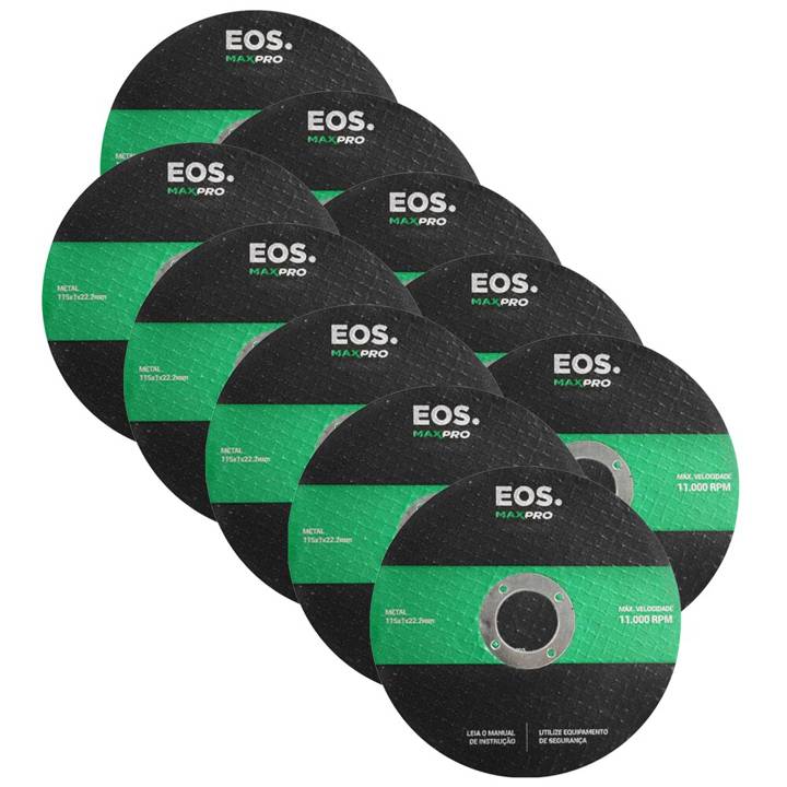 Kit com 10 Discos de Corte 115mm EOS 115x1x22mm