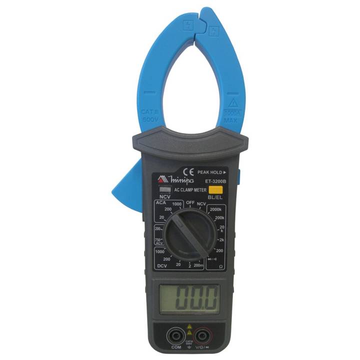 Alicate Amperímetro Minipa Cat-III 1000A Garra com Iluminação Detector Tensão