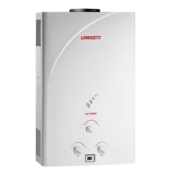 Aquecedor de Água a Gás Lorenzetti Mecânico 20 Litros (Gás Natural) Branco LZ 2000 Bivolt