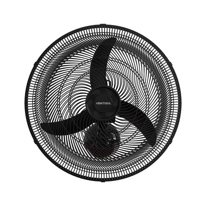 Ventilador de Parede Ventisol Oscilante New com 3 pás 50cm Preto 110V