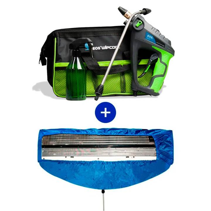 Kit de Limpeza EOS para Ar Condicionado Split High Wall 9000 a 18000 BTUs com Bomba de Limpeza EOS-C2 + Bolsa Coletora