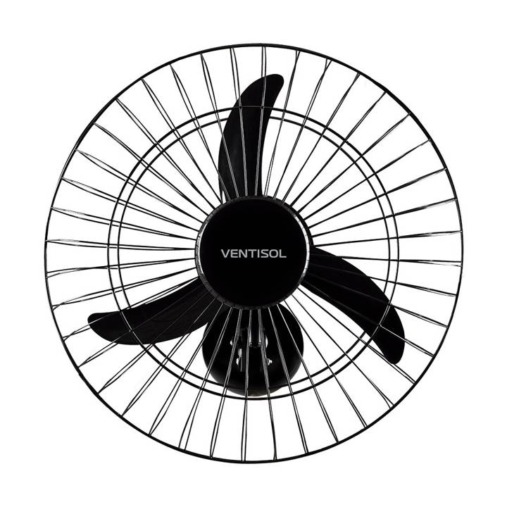Ventilador Oscilante Parede Ventisol New 50cm Grade Preta Metalica 110V