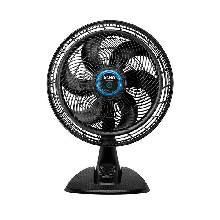 Ventilador de Mesa Arno Ultra Silence Force Repelente Líquido com 6 Pás 40cm Preto VD55 220V