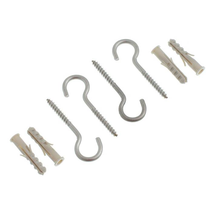 Kit Gancho Inox Bemfixa com Bucha e Anel Nylon 6mm Cartela 4 Peças 7231