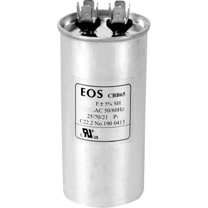 Capacitor Simples 30 Mfd 380V com Terminal 45mm X 80mm Corpo Aluminio EOS