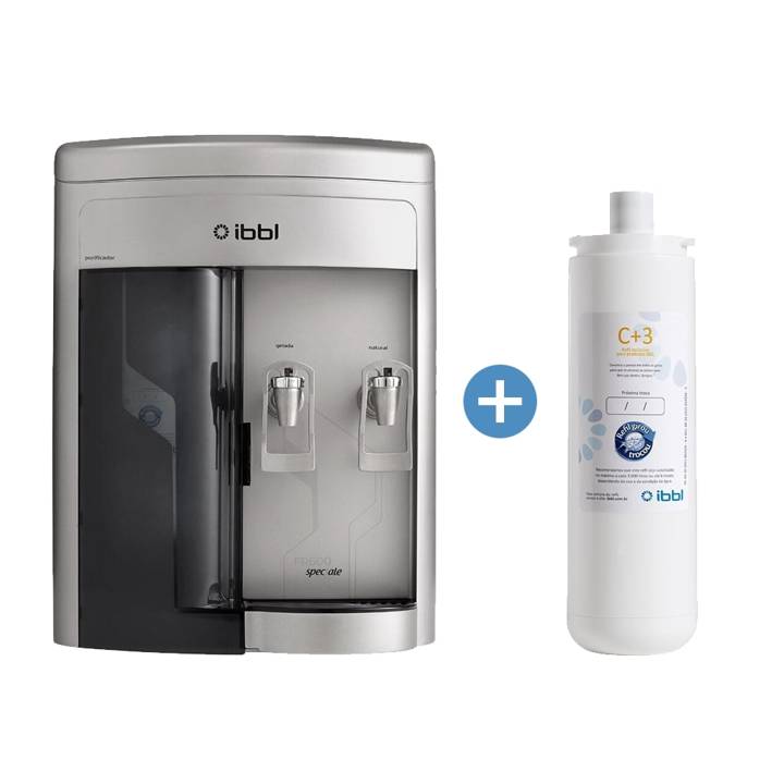 Kit 1 Ano IBBL - Purificador de Água FR600 Speciale Prata 110V + Filtro Refil Girou Trocou C+3 52071001 | 24010002