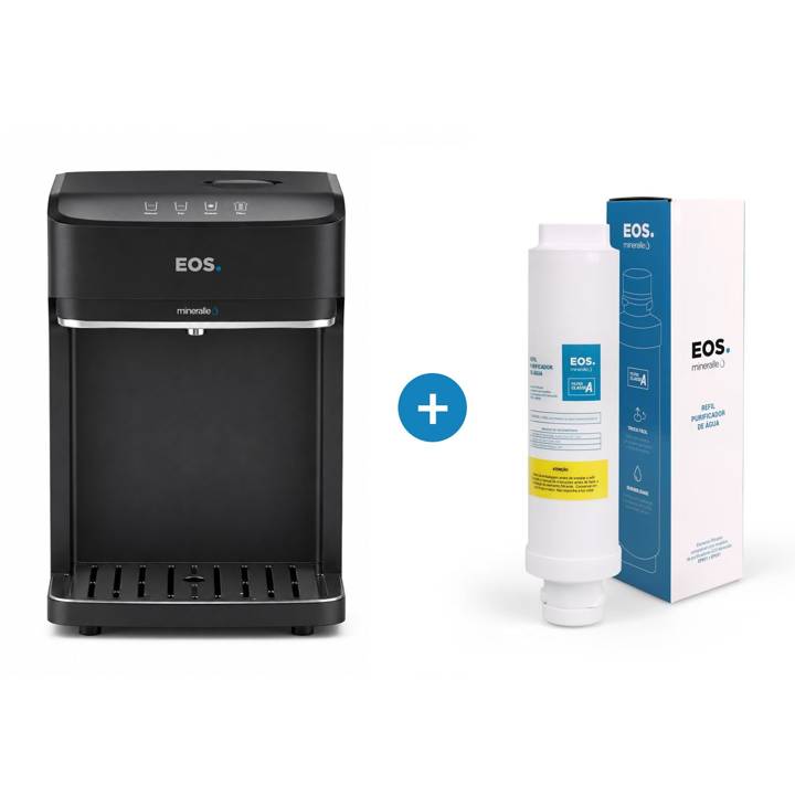 Kit 1 Ano EOS - Purificador de Água EOS EPC08P Mineralle Compressor 220V + Filtro Refil EFP01