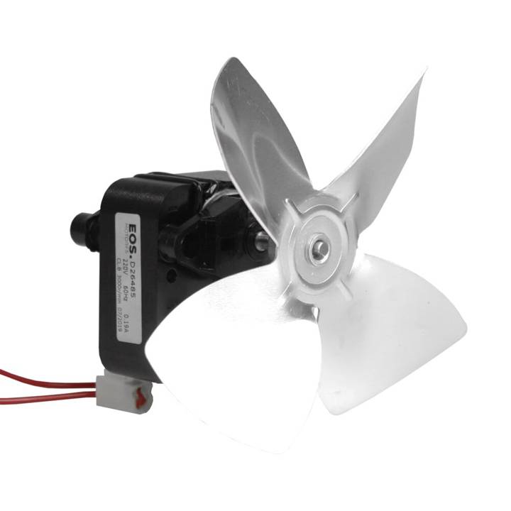Micro Motor Ventilador Soprador 1/100 EOS para Geladeiras Metalfrio com Hélice em Alumínio Sem Suporte 110v