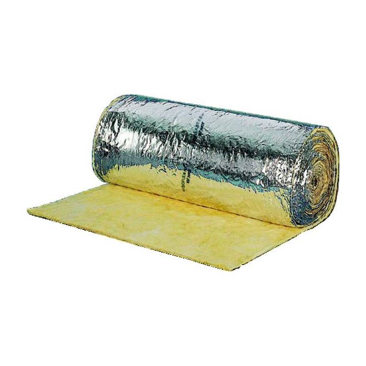 Feltro Lã De Vidro Aluminizado Isover Isoflex 4+ 1.0 1,20m x 38mm – Rolo 25 Metros
