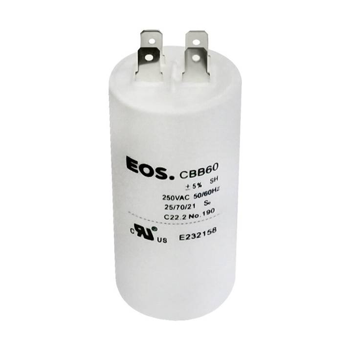 Capacitor Simples 30 Mfd 250V com Terminal 38mm X 73mm Polipropileno EOS