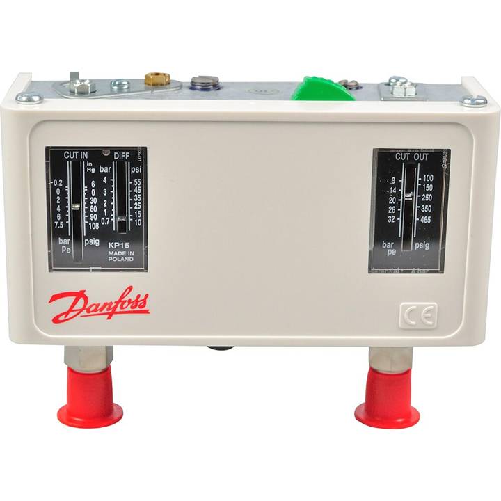 Pressostato Alta/Baixa -0.2 A 7.5 Bar / 8 A 32 Bar 060-124366 Danfoss