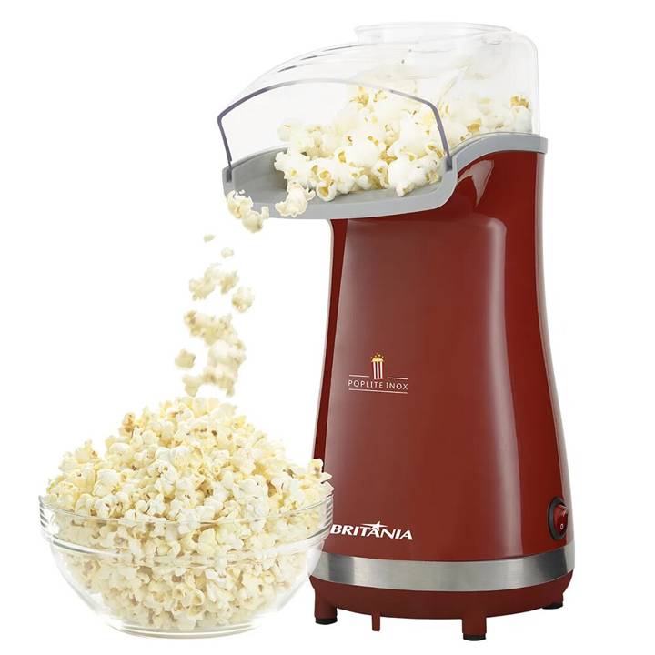 Pipoqueira Elétrica Britânia Poplite Inox Vermelho 110V
