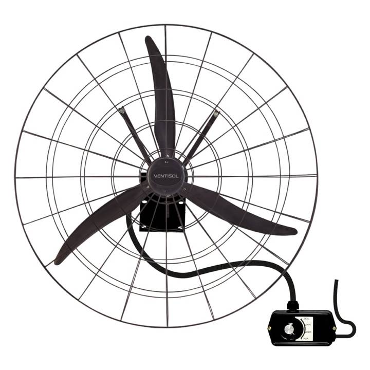 Ventilador de Parede Industrial Ventisol com 3 pós 1 M Preto 220V