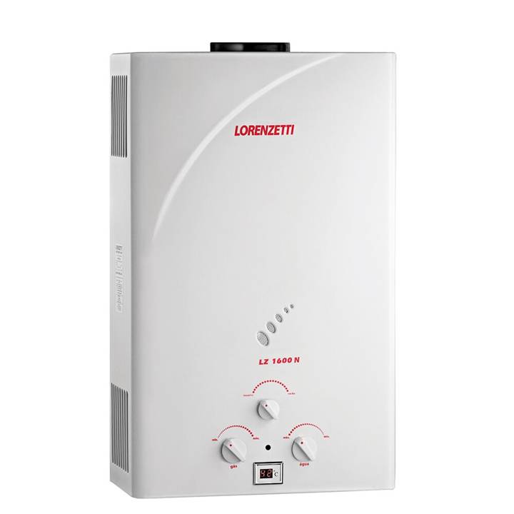 Aquecedor de Água a Gás Lorenzetti Mecânico 15 Litros (Gás Natural) Branco LZ 1600N Bivolt