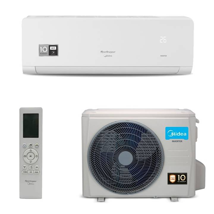 Ar-Condicionado Split Inverter 9000 BTUs Springer Midea Xtreme Save Connect High Wall Wi-fi Integrado Só Frio 42AGVCB09M5 220V