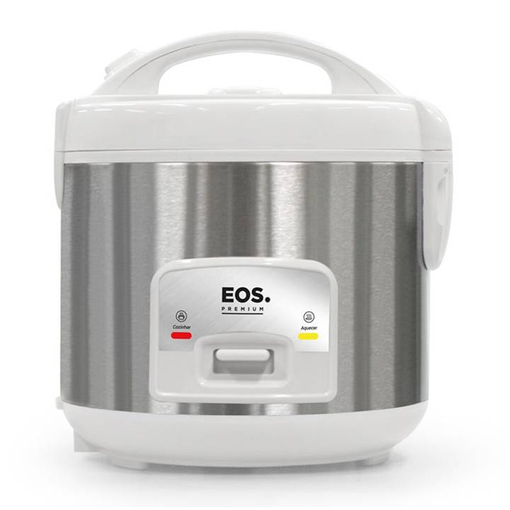 Panela Elétrica de Arroz EOS 5 Xícaras Inox Branco com Tampa de Vidro Clear Glass EPA05BI 220V
