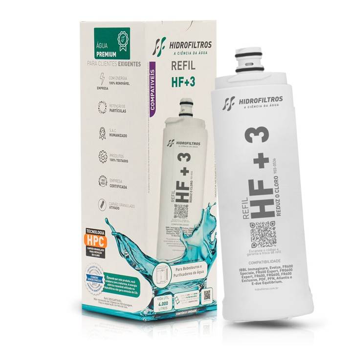 Filtro Refil Hidrofiltros HF+3 para Purificador de Água 903-0536