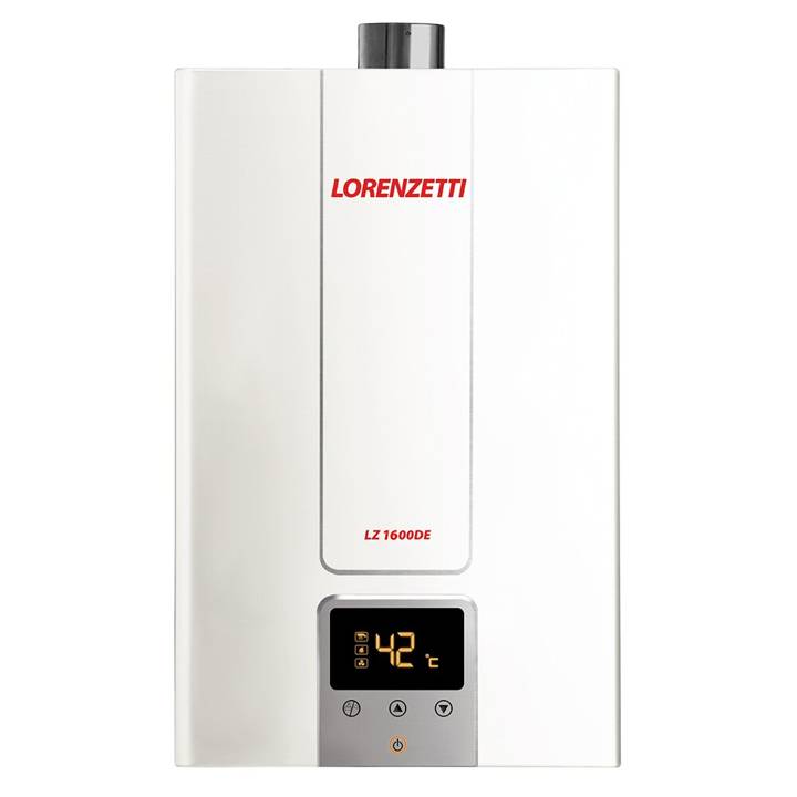 Aquecedor de Água a Gás Lorenzetti Digital 15 Litros (Gás Liquefeito de Petróleo) Branco LZ 1600DE Bivolt