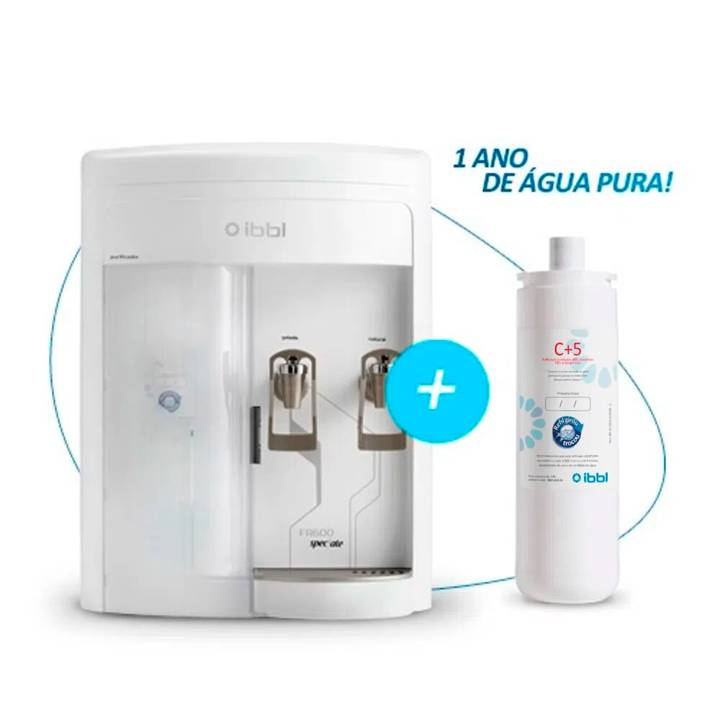Kit 1 Ano IBBL - Purificador de Água FR600 Speciale Branco 220V + Filtro Refil Girou Trocou C+5 24010003 | 52012001