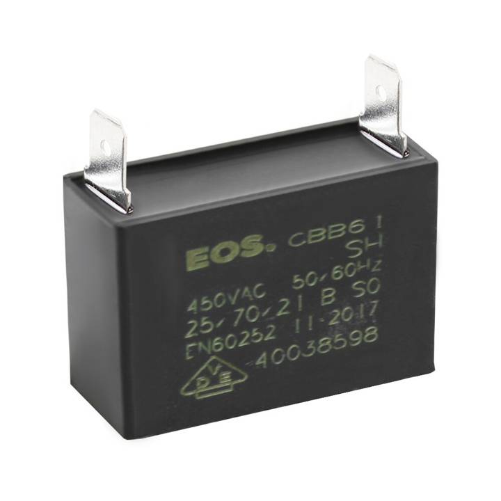 Capacitor Caixa 7.5 Mfd 450V com 2 Terminais 47mm X 23mm X 42mm EOS