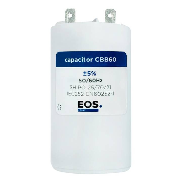 Capacitor 45 Mfd 250V com 2 Terminais Faston EOS