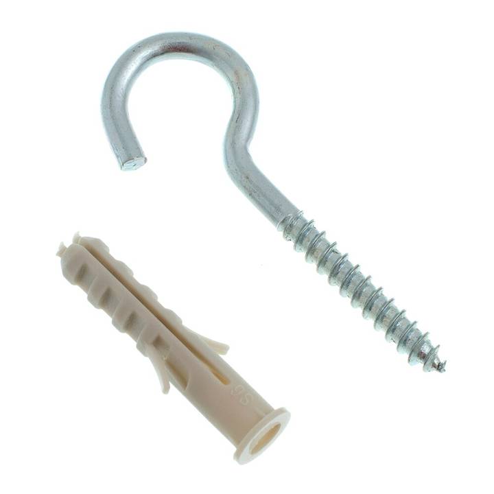 Kit Gancho com Bucha Bemfixa Nylon 6mm Cartela 4 Peças 7222