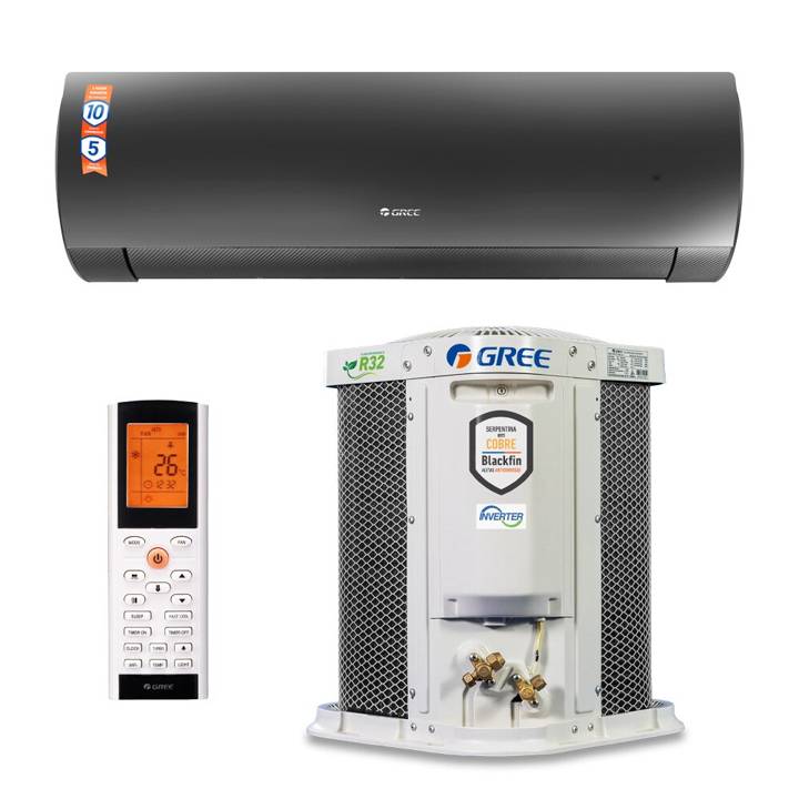 Ar-Condicionado Split Inverter 9000 BTUs Gree G-Diamond High Wall Só Frio GWC09ACA-D6DNA1A/I GWC09ACA-D6DNA1A/O 220V