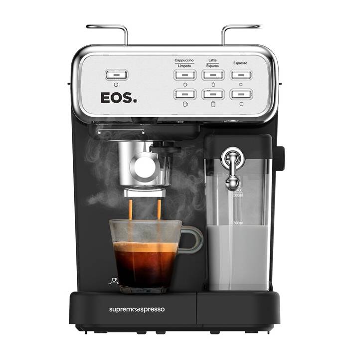 Cafeteira Espresso 3 em 1 EOS Prepara Espresso, Latte e Cappuccino com 20 Bar de Pressão Inox ECF07EC 220V