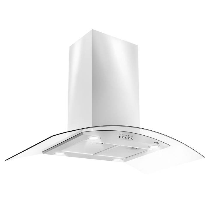 Coifa e Depurador de Ilha EOS 90cm com Vidro Curvo e Inox ECO90IV 110V