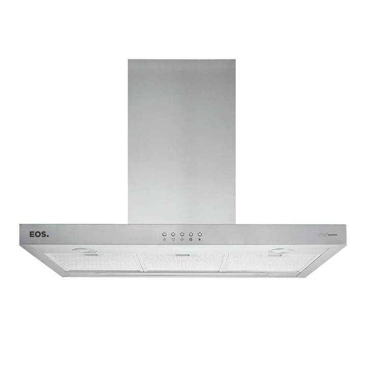 Coifa e Depurador de Ilha EOS 90cm Chef Gourmet em Inox Tipo T ECO90IT 110V